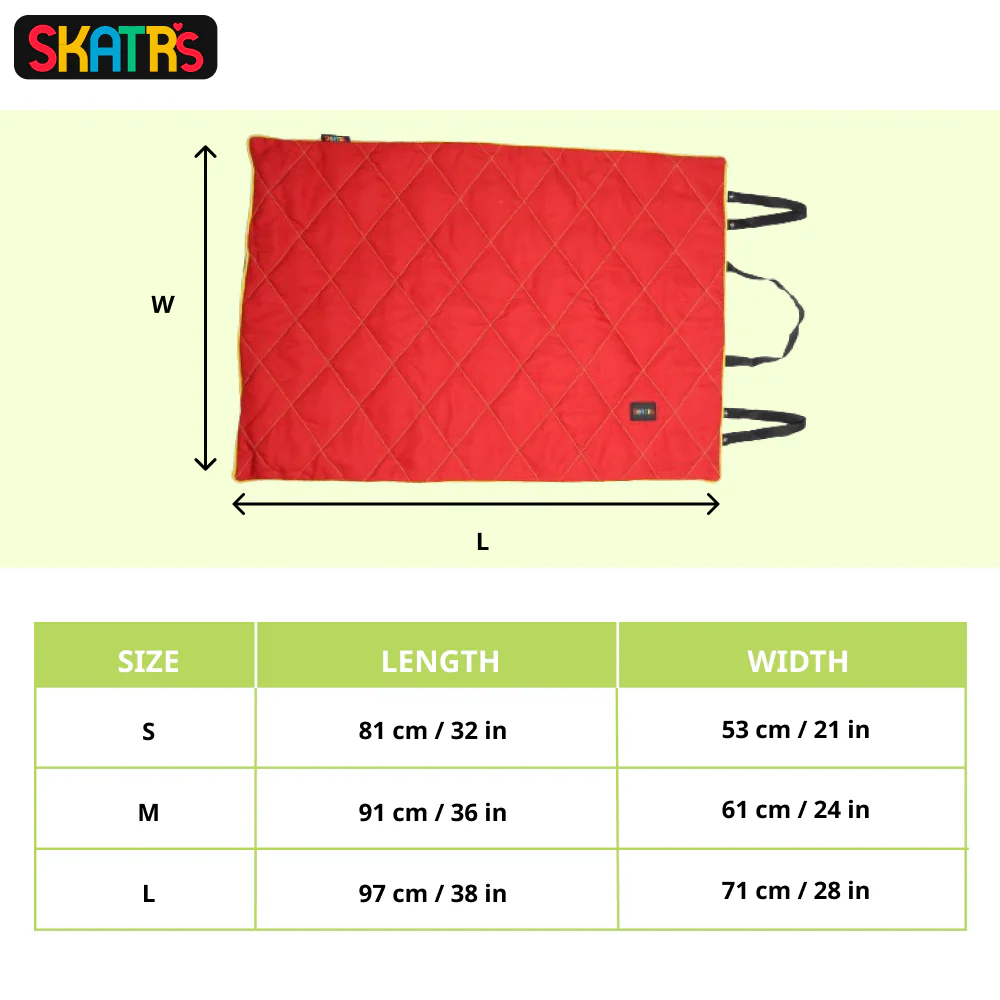Skatrs Foldable Quilted Mat for Dogs and Cats (Red) - Image 2