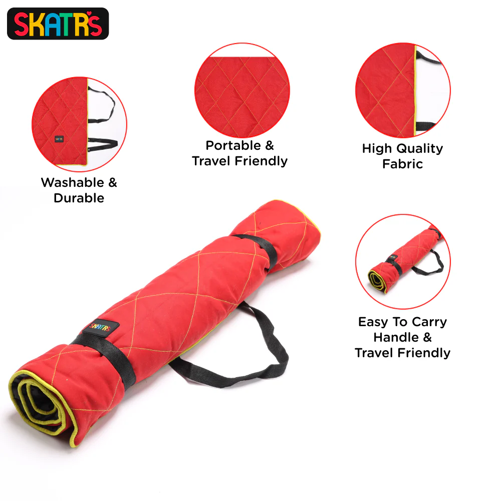 Skatrs Foldable Quilted Mat for Dogs and Cats (Red) - Image 3