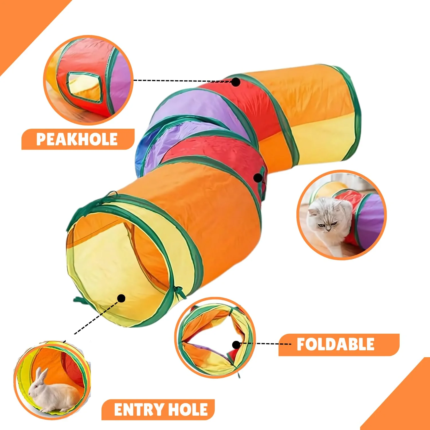 Skatrs Rainbow Tunnel for Kittens & Cats - Image 2