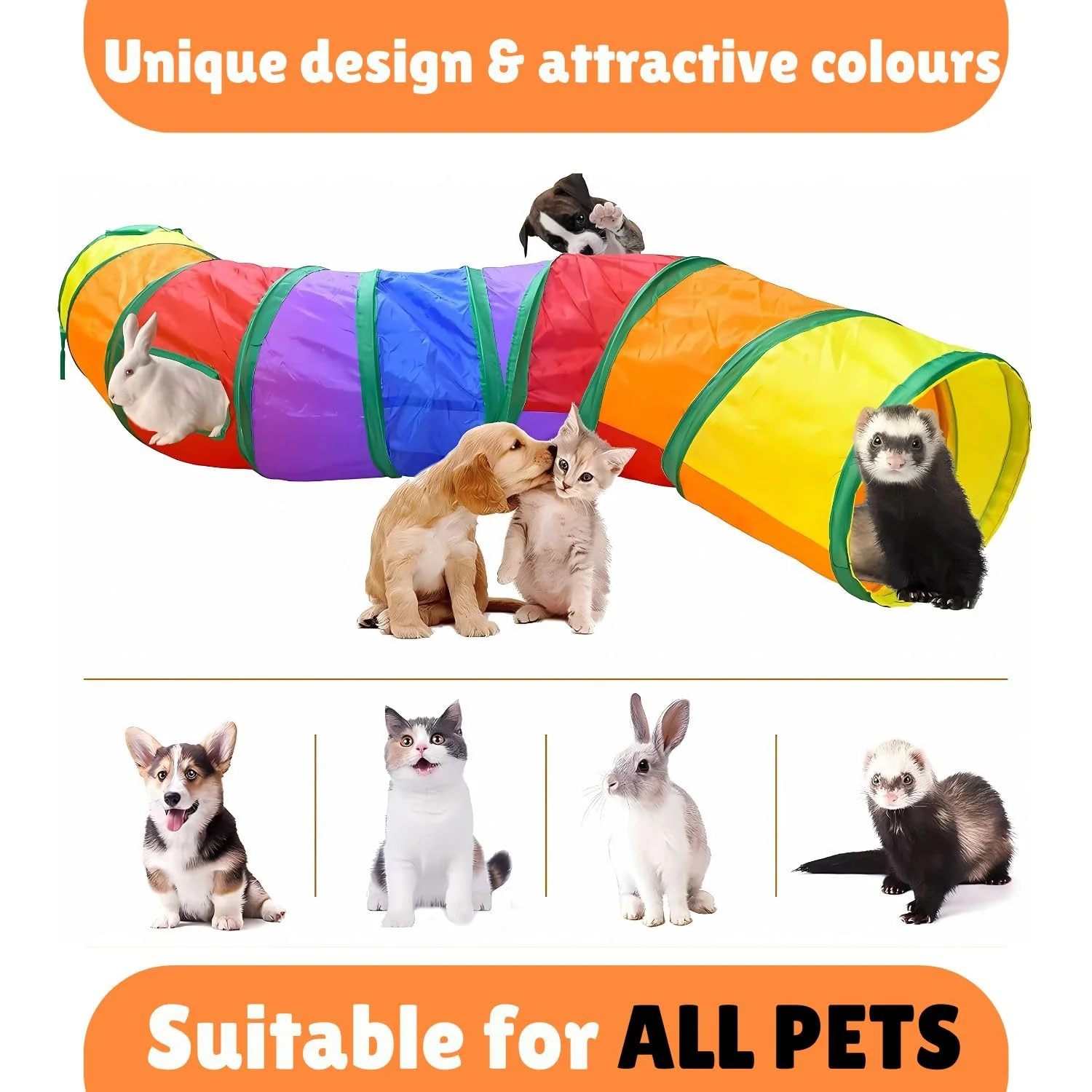 Skatrs Rainbow Tunnel for Kittens & Cats - Image 3