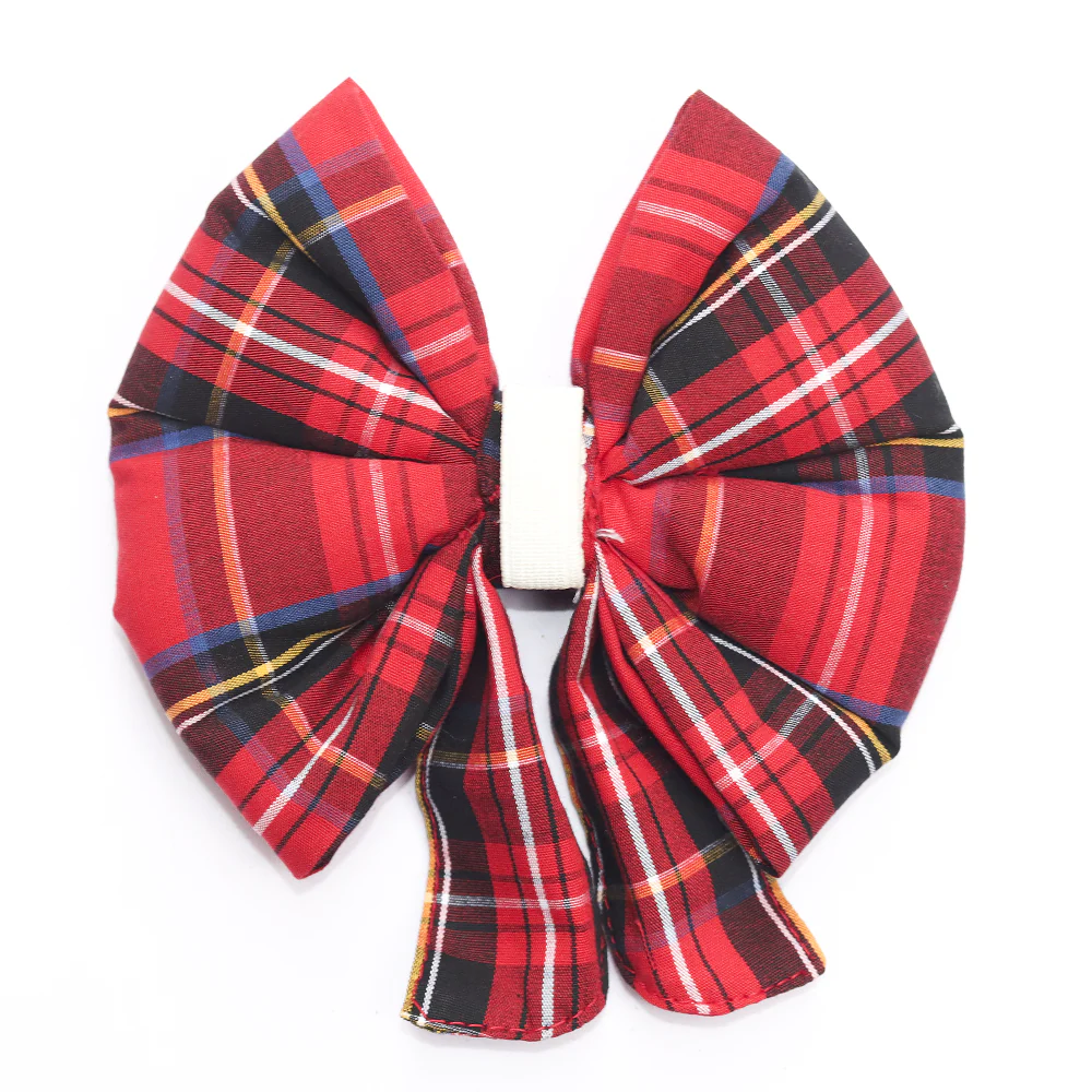 Skatrs Checkered Scottish Red Bow for Dogs and Cats - Image 5