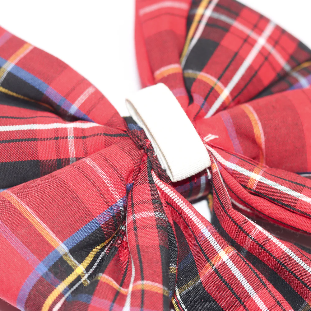 Skatrs Checkered Scottish Red Bow for Dogs and Cats - Image 7