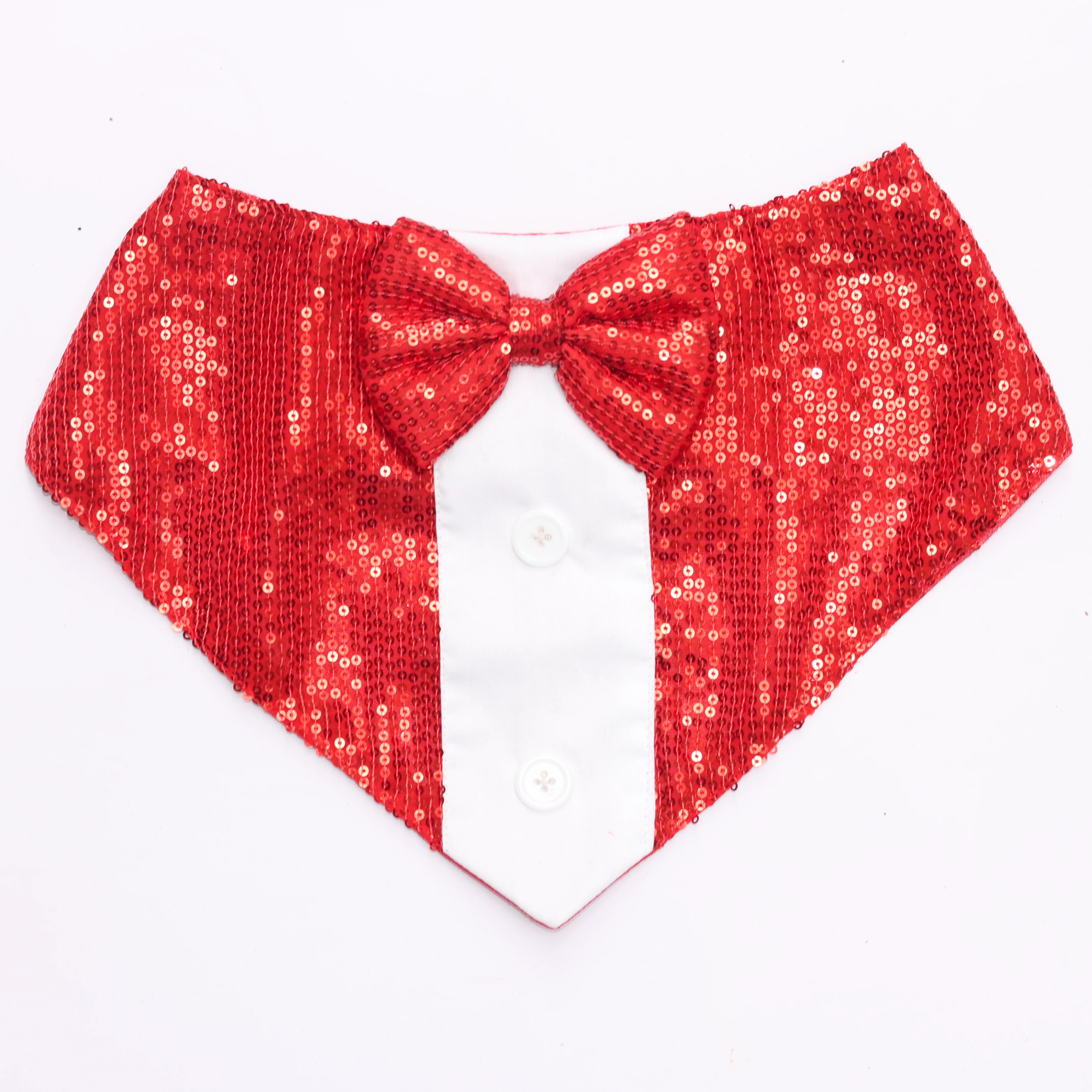 Skatrs Red Tuxedo Party Bandana for Dogs and Cats - Image 3