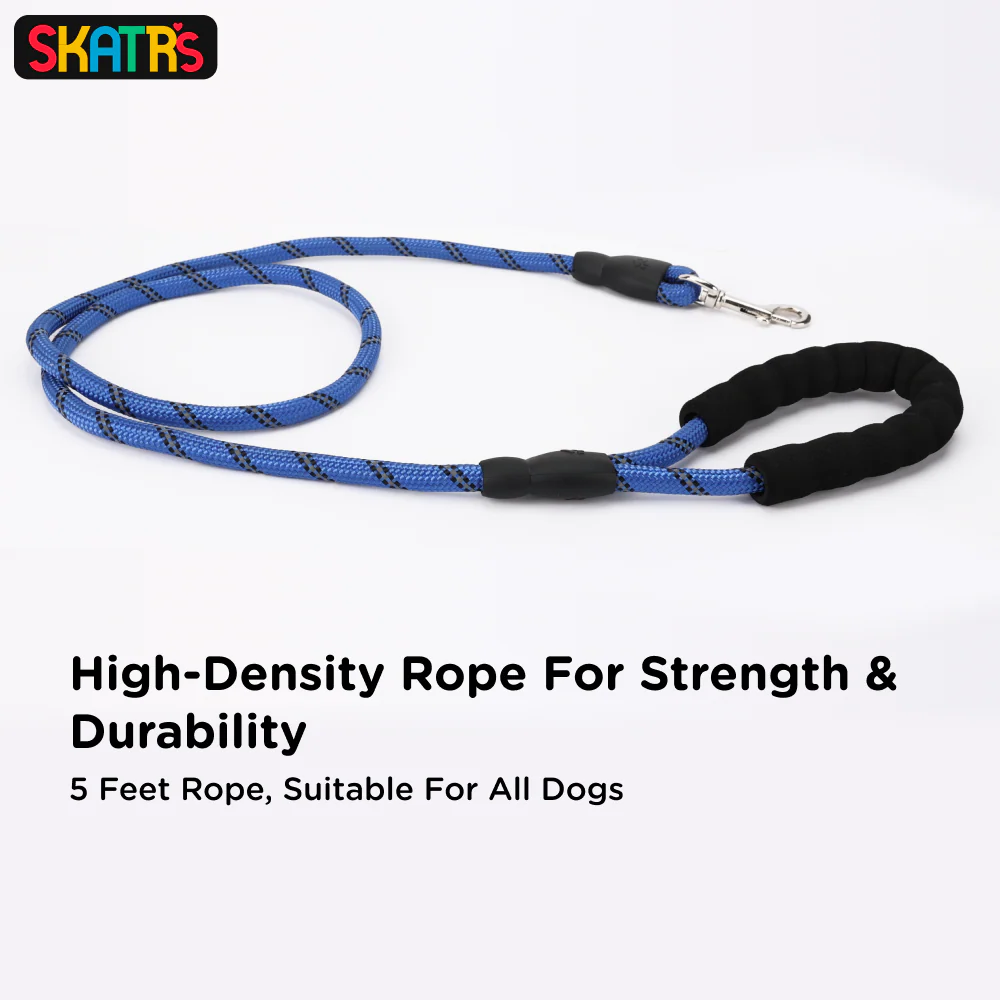 Skatrs Reflective Nylon Rope Leash for Dogs (Blue) - Image 4