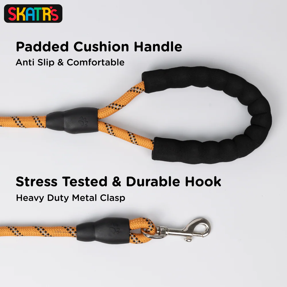 Skatrs Reflective Nylon Rope Leash for Dogs (Orange) - Image 4
