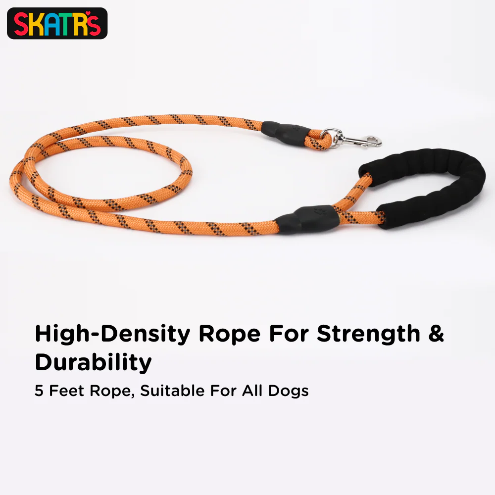 Skatrs Reflective Nylon Rope Leash for Dogs (Orange) - Image 5