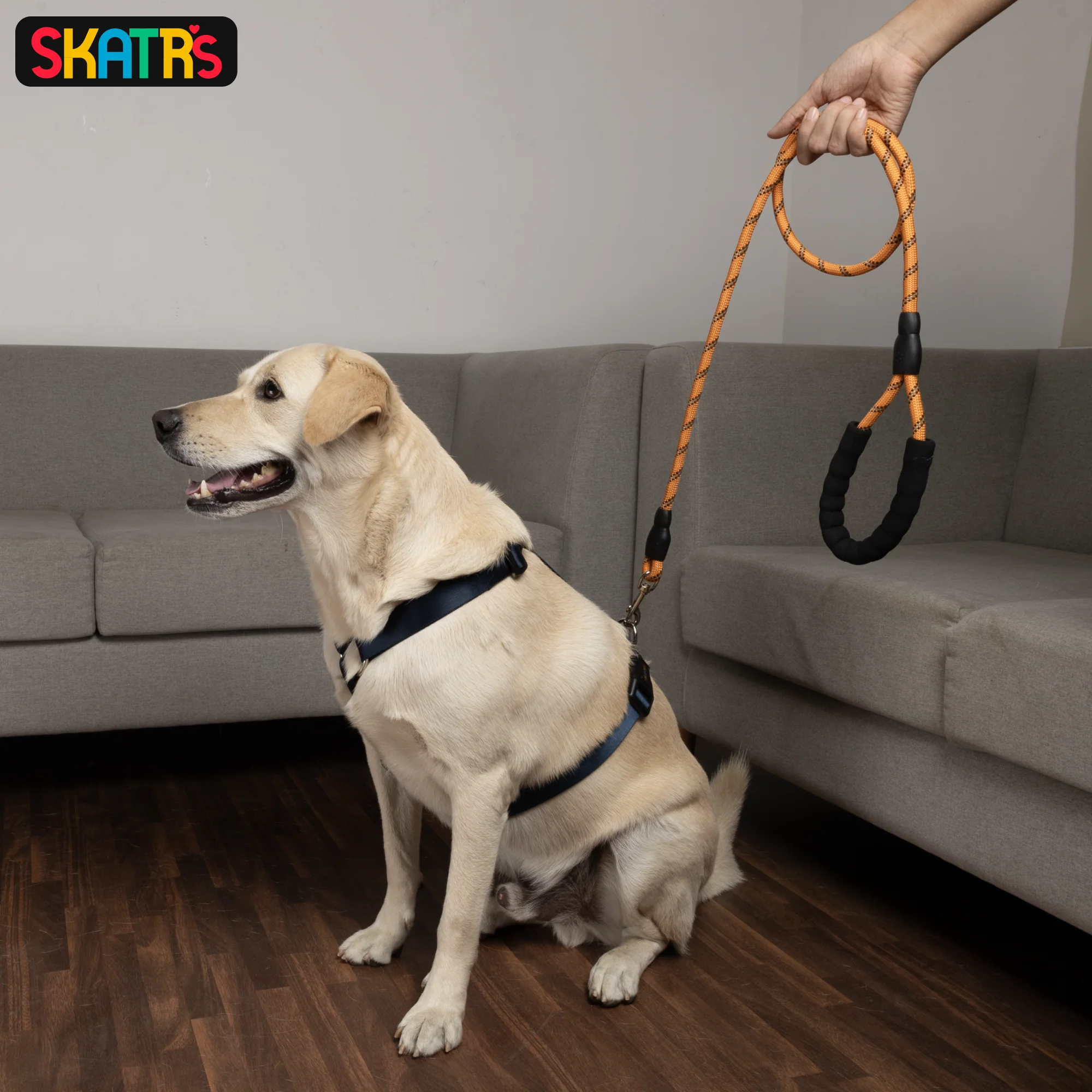 Skatrs Reflective Nylon Rope Leash for Dogs (Orange) - Image 6