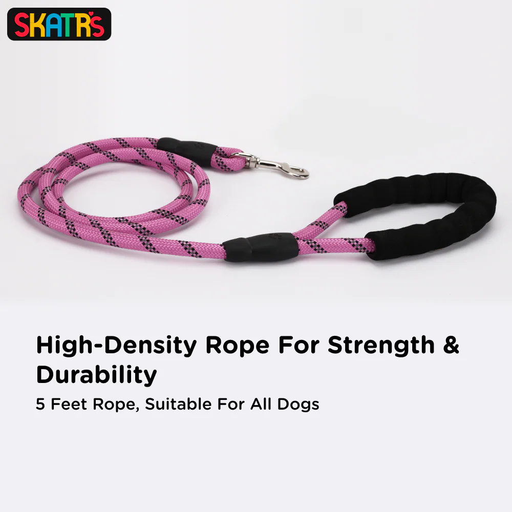 Skatrs Reflective Nylon Rope Leash for Dogs (Pink) - Image 5