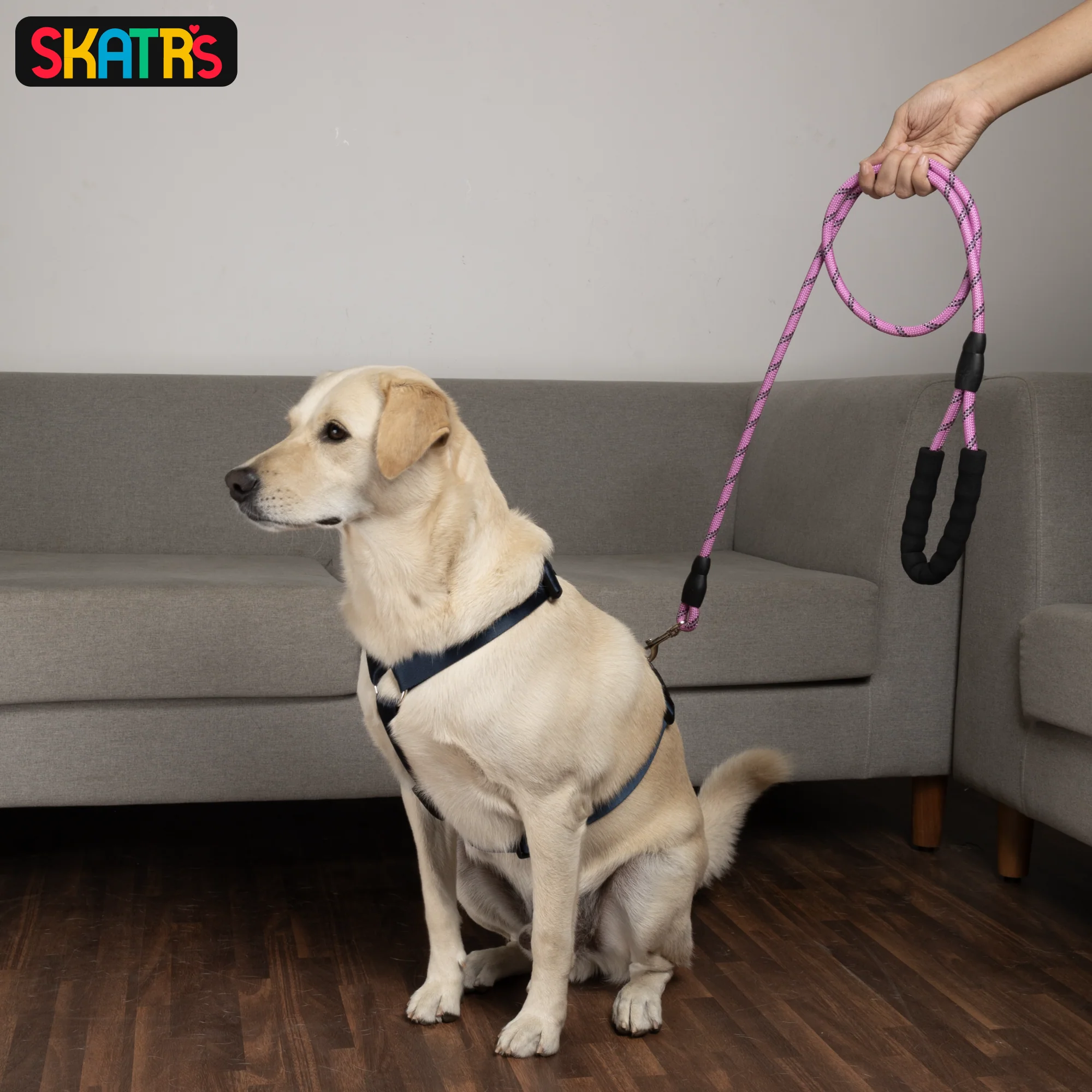Skatrs Reflective Nylon Rope Leash for Dogs (Pink) - Image 6