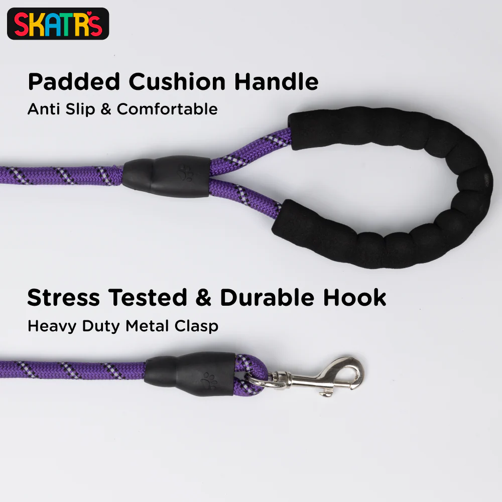 Skatrs Reflective Nylon Rope Leash for Dogs (Purple) - Image 3