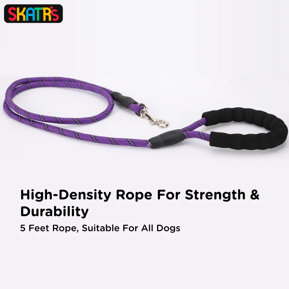 Skatrs Reflective Nylon Rope Leash for Dogs (Purple) - Image 4