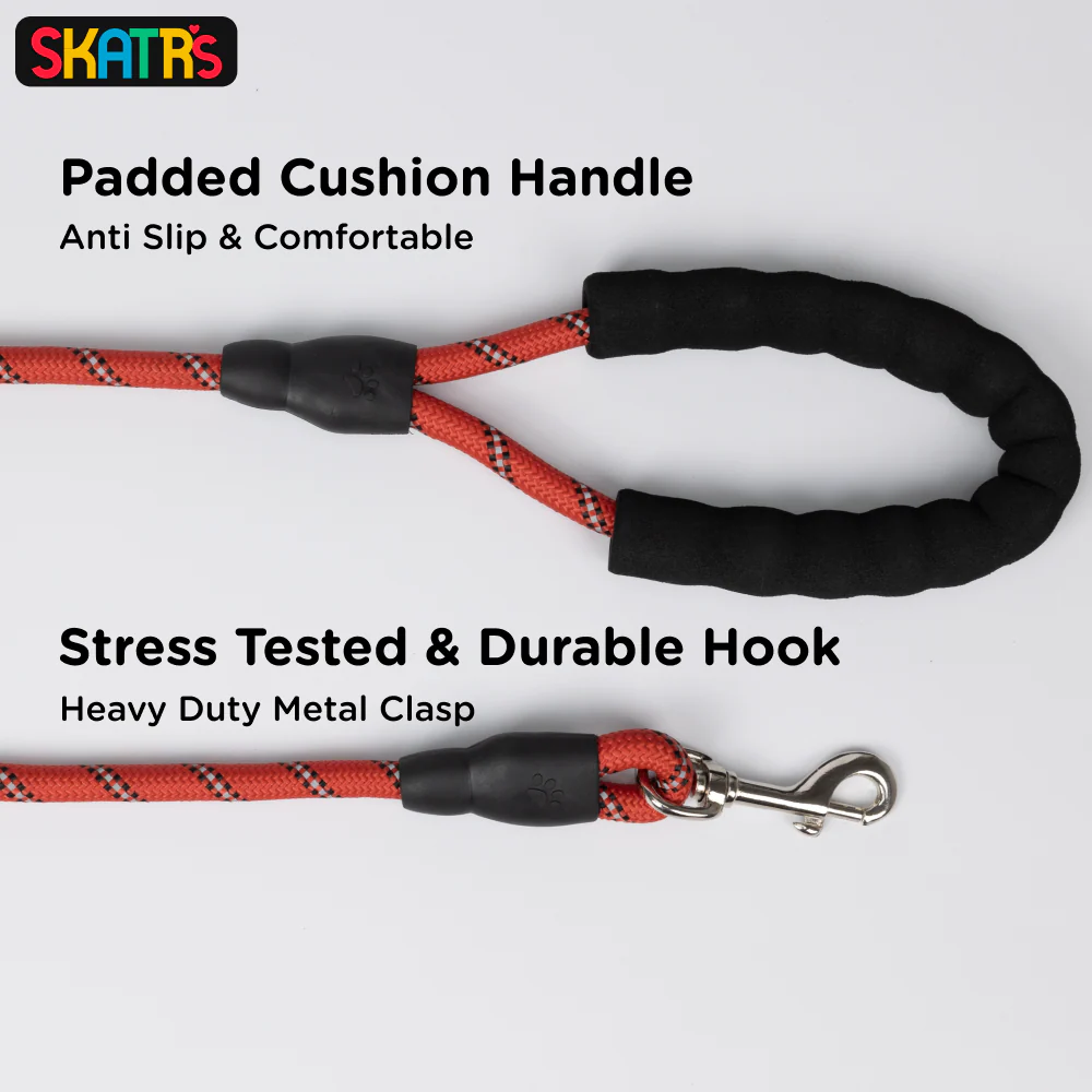 Skatrs Reflective Nylon Rope Leash for Dogs (Red) - Image 3