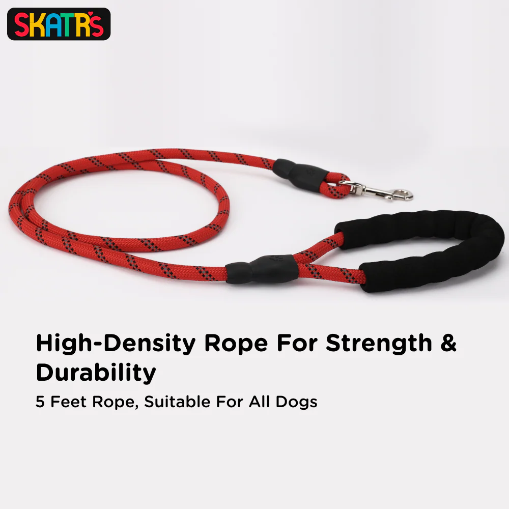 Skatrs Reflective Nylon Rope Leash for Dogs (Red) - Image 4