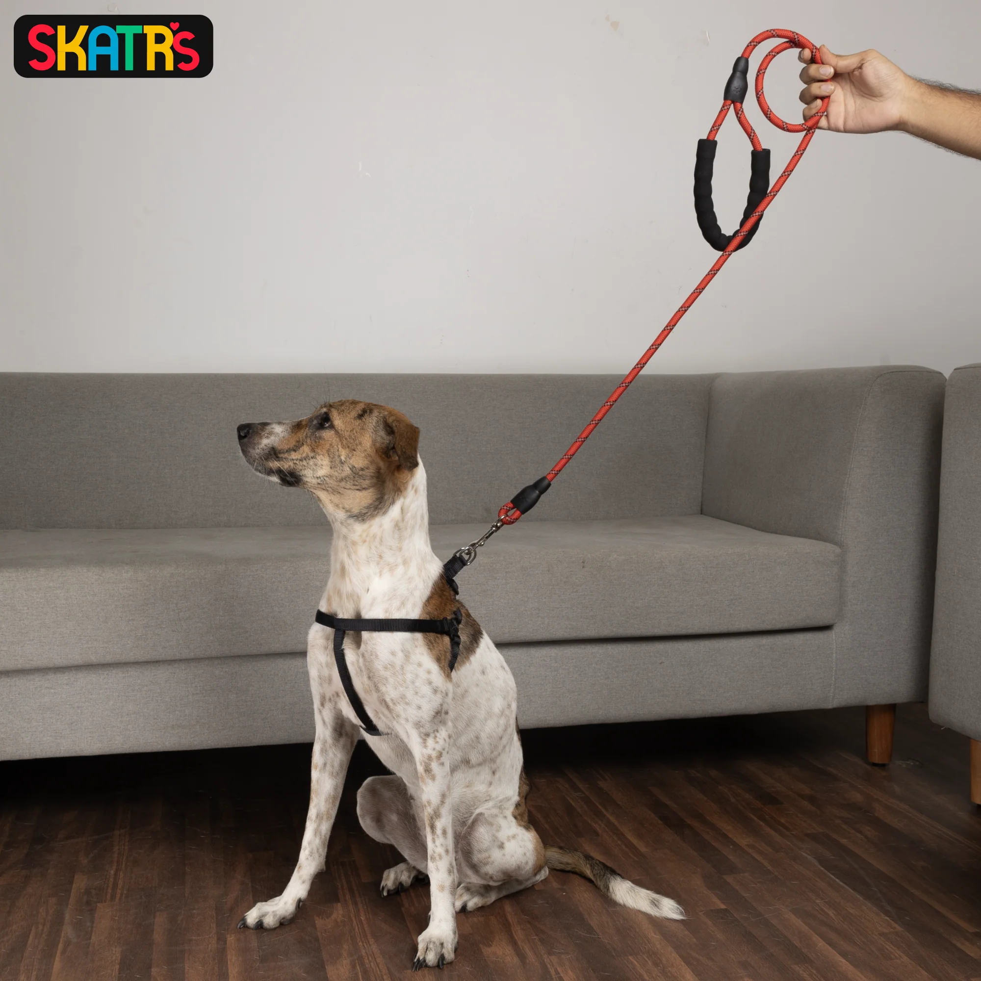 Skatrs Reflective Nylon Rope Leash for Dogs (Red) - Image 5