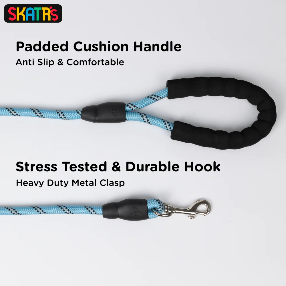 Skatrs Reflective Nylon Rope Leash for Dogs (Sky Blue) - Image 3