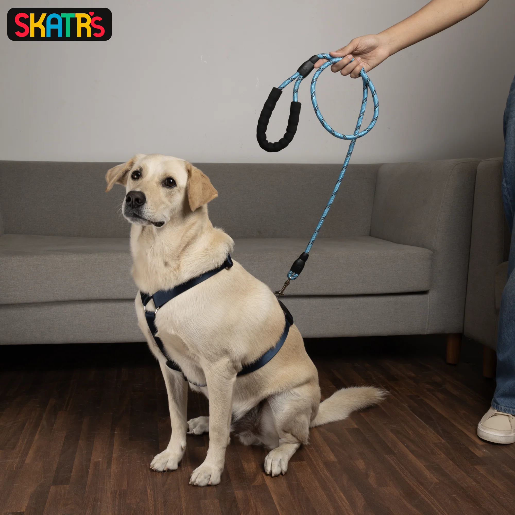 Skatrs Reflective Nylon Rope Leash for Dogs (Sky Blue) - Image 4