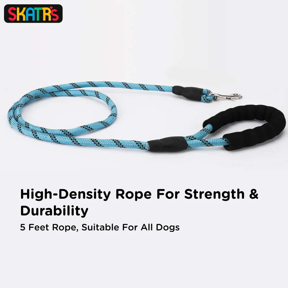 Skatrs Reflective Nylon Rope Leash for Dogs (Sky Blue) - Image 6