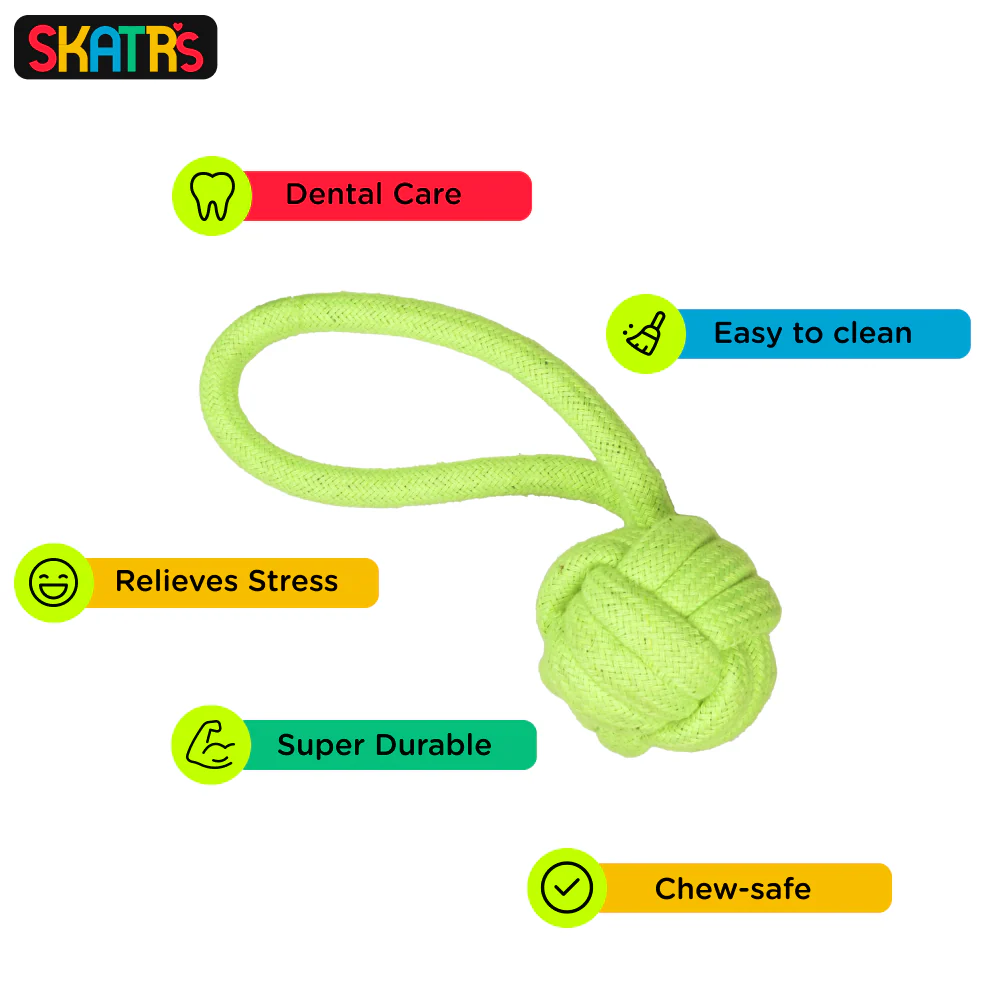 Skatrs Knotted Ball, Ring, Sandal and Carrot Shaped Rope Chew Toy for Dogs and Cats Combo - Image 13