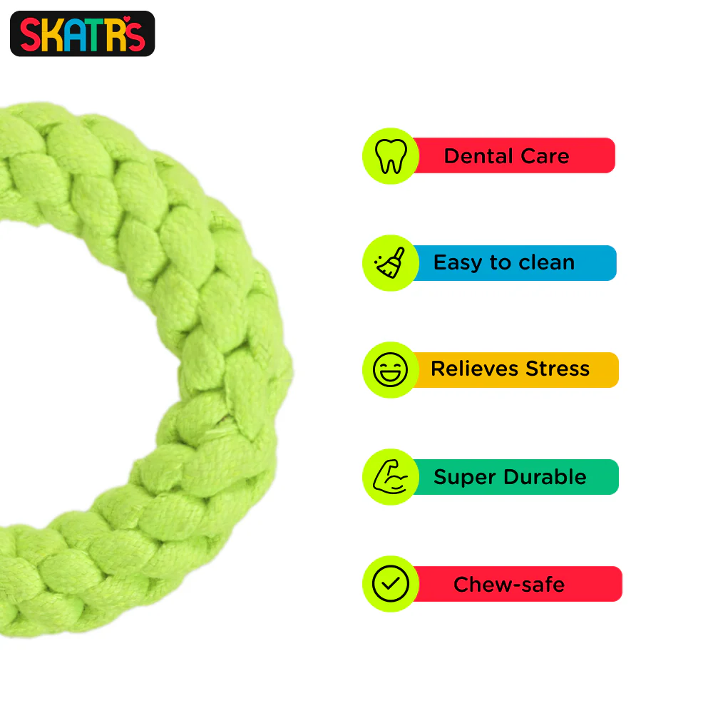 Skatrs Knotted Ball, Ring, Sandal and Carrot Shaped Rope Chew Toy for Dogs and Cats Combo - Image 4