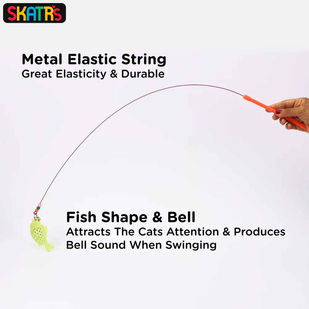 Skatrs Rod Spring with Fish Teaser Toy for Cats - Image 3