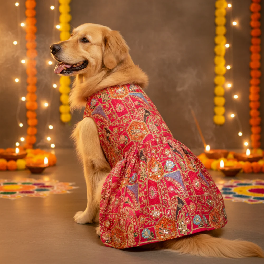 Skatrs Royale Lehenga for cats and dogs (Pink) - Image 2