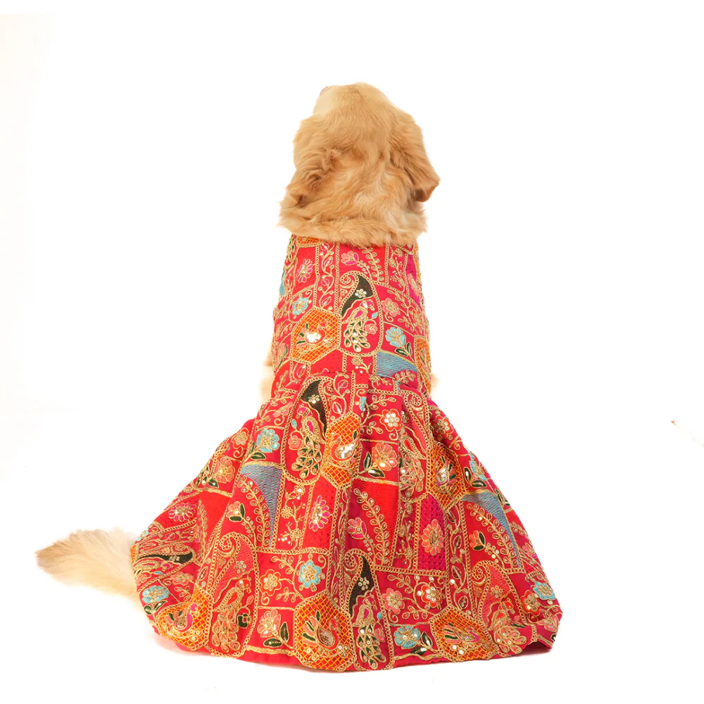 Skatrs Royale Lehenga for cats and dogs (Pink) - Image 8