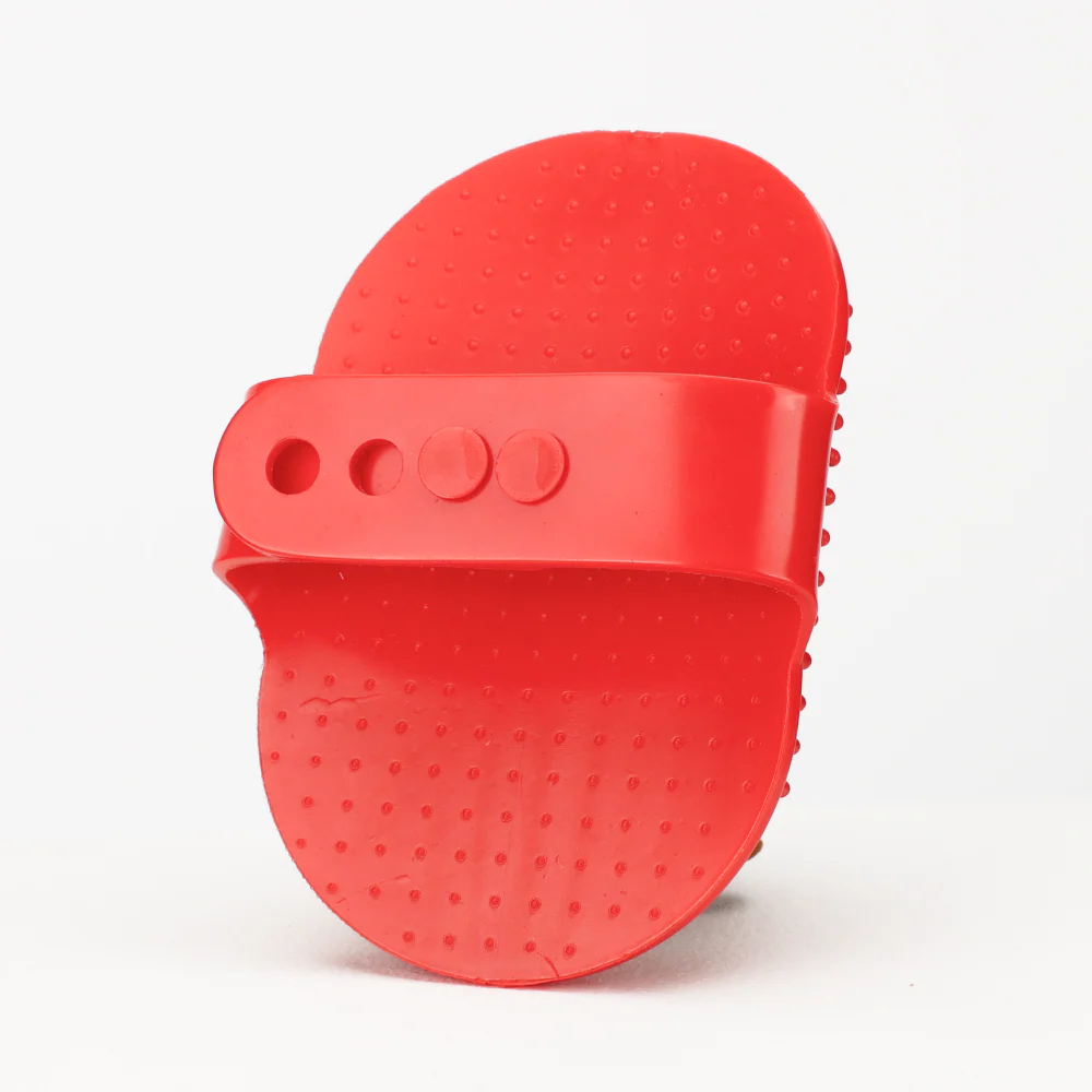 Skatrs Rubber Bristles Massage Hand Brush Comb for Dogs & Cats (Red) - Image 6