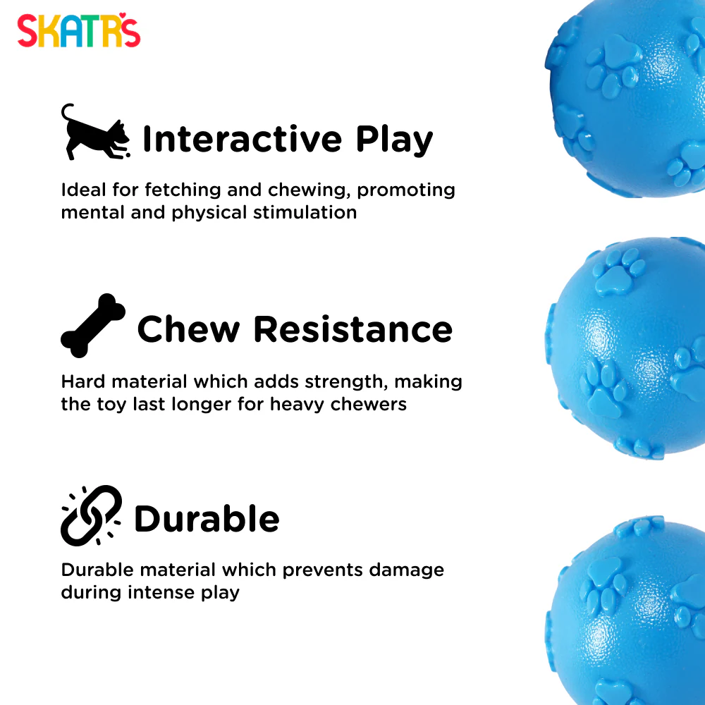Skatrs Latex Squeaky Paw Ball Toy for Dogs | Safe, Durable Playing & Fetching Toy | For Medium Chewers - Image 3