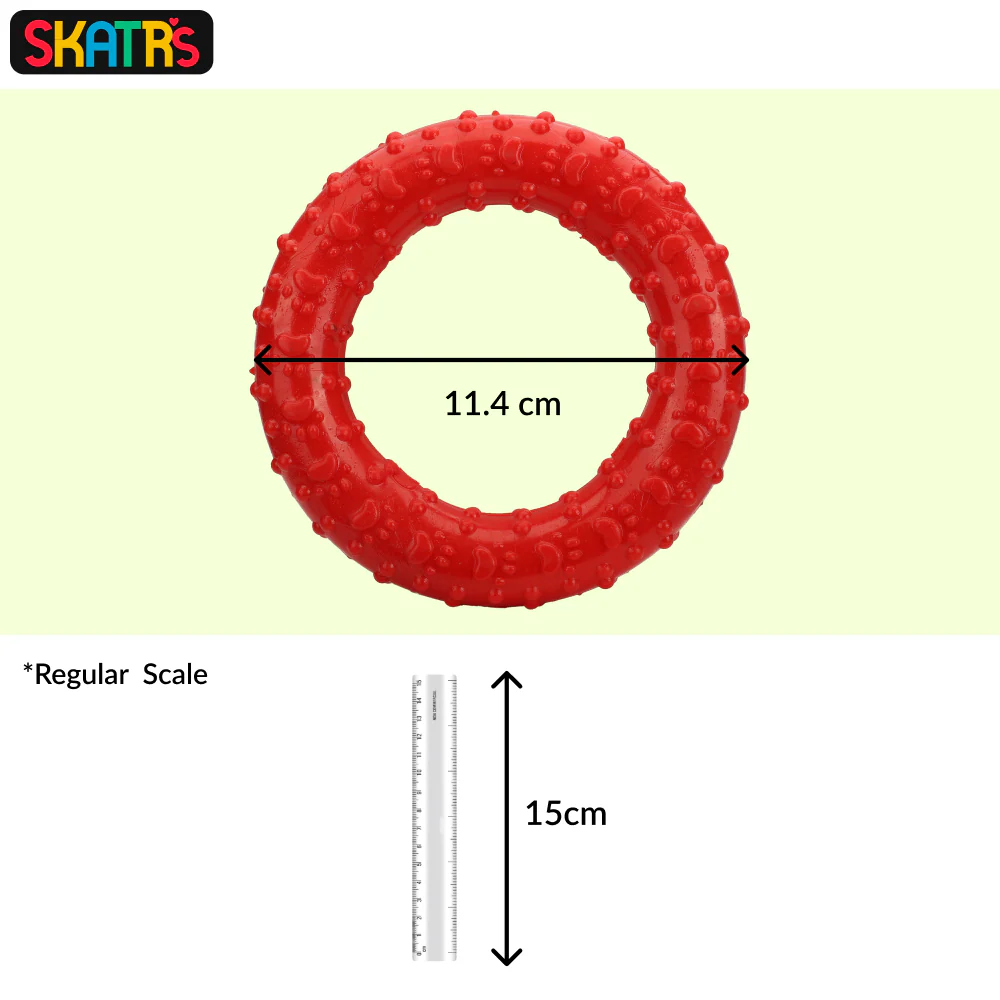 Skatrs Rubber Ring Toy for Dogs (Red) - Image 2