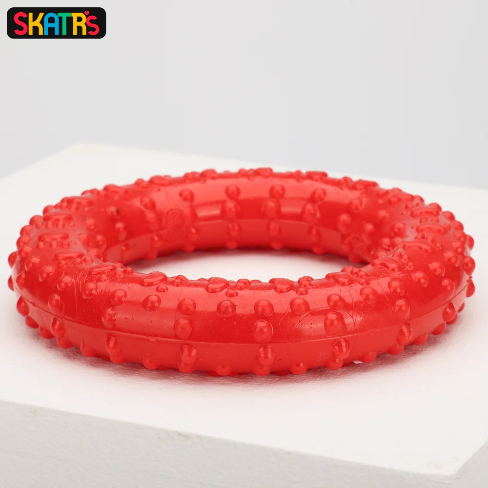 Skatrs Rubber Ring Toy for Dogs (Red) - Image 4