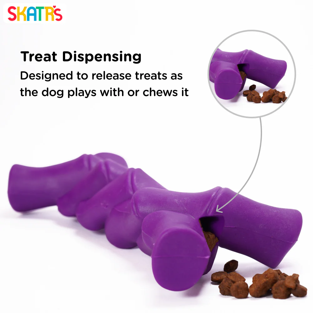 Skatrs Rubber Twisted Bone Toy for Dogs (Purple) - Image 2