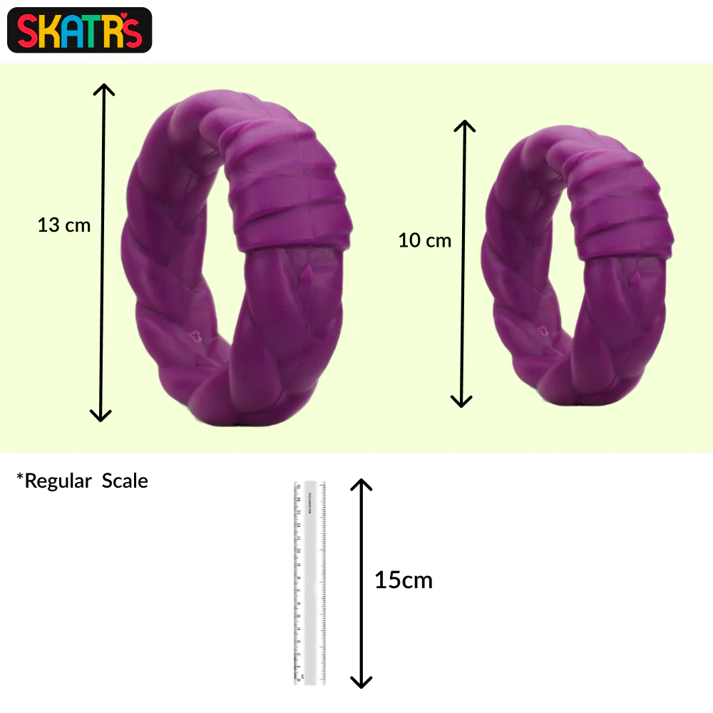 Skatrs Rubber Twisted Ring Toy for Dogs (Purple) - Image 2