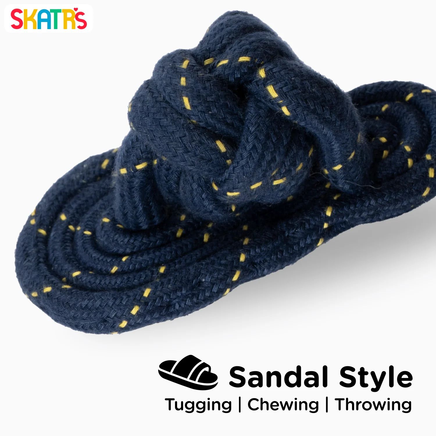 Skatrs Sandal Shaped Hand Made, Durable Rope Chew Toy for Dogs & Cats - Image 2