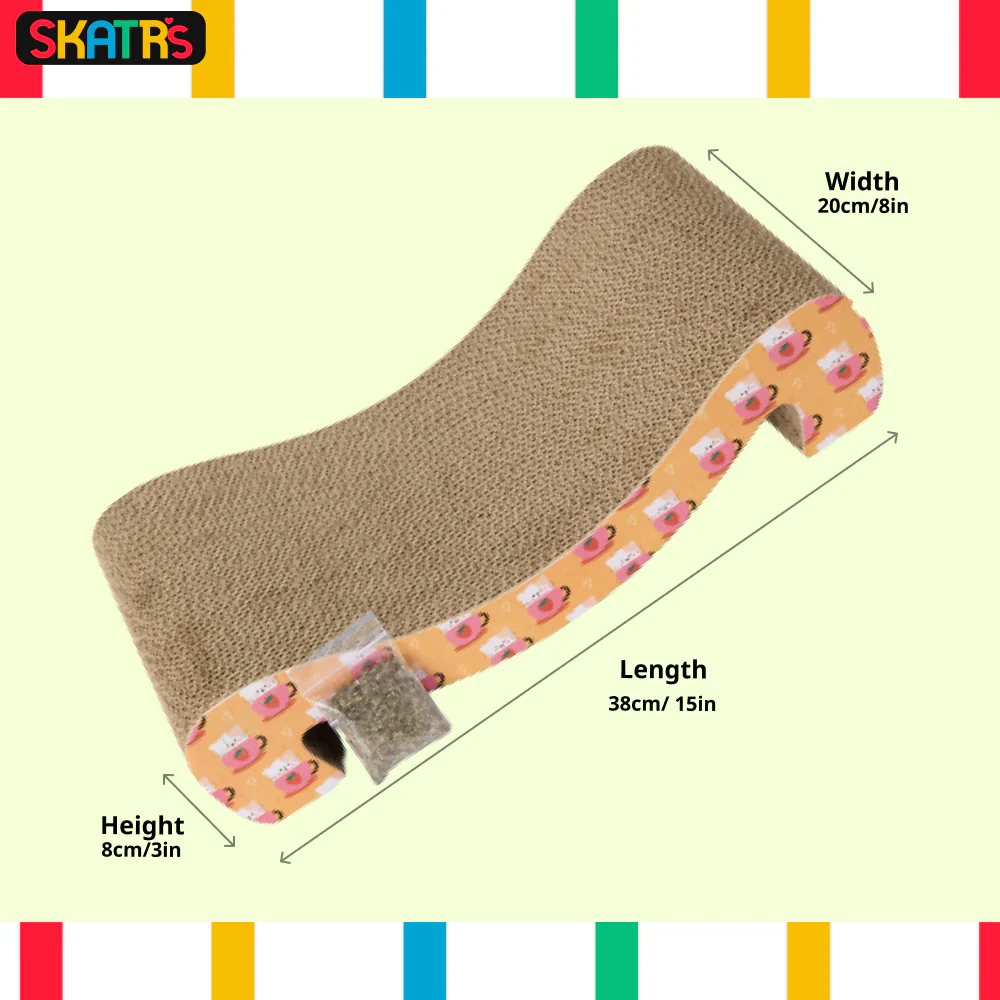 Skatrs Scratch to Purrfection Cat Scratcher with 2g Premium Catnip Free - Image 2