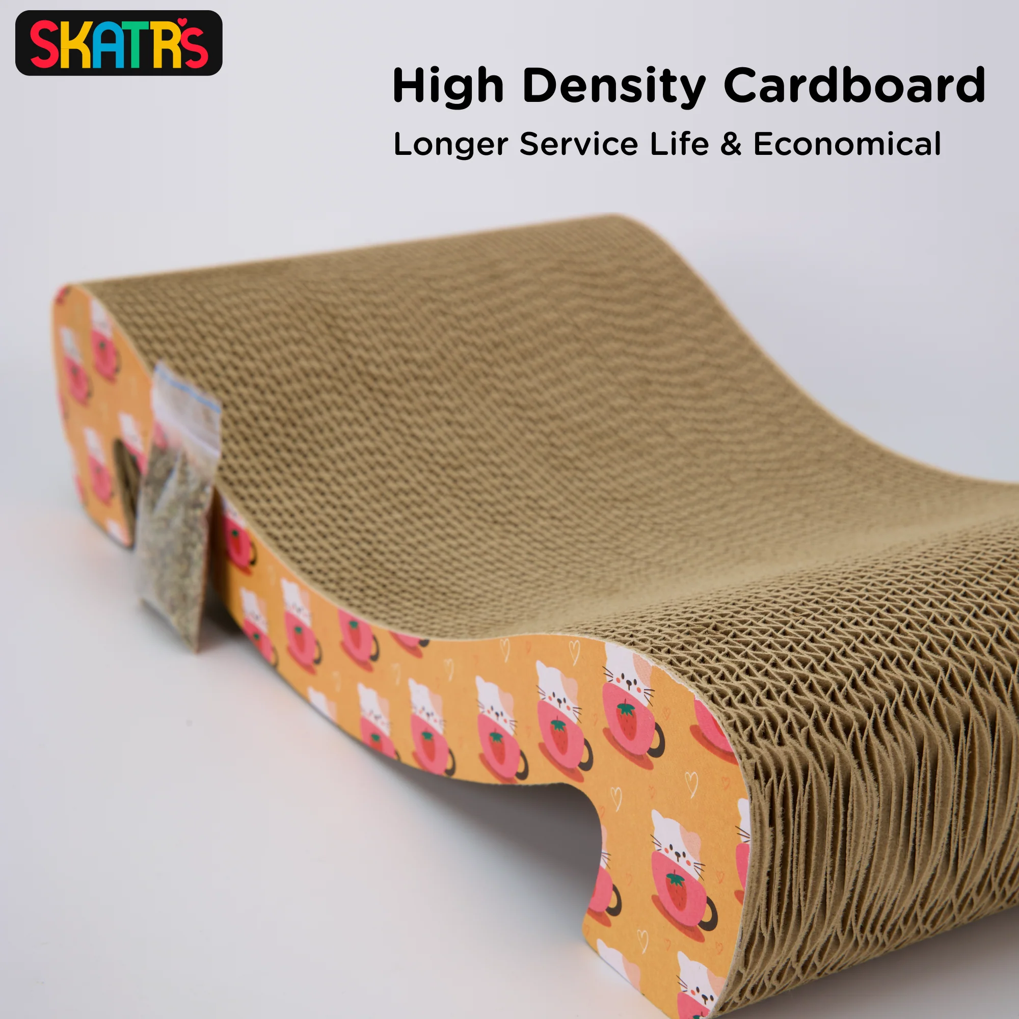 Skatrs Scratch to Purrfection Cat Scratcher with 2g Premium Catnip Free - Image 4