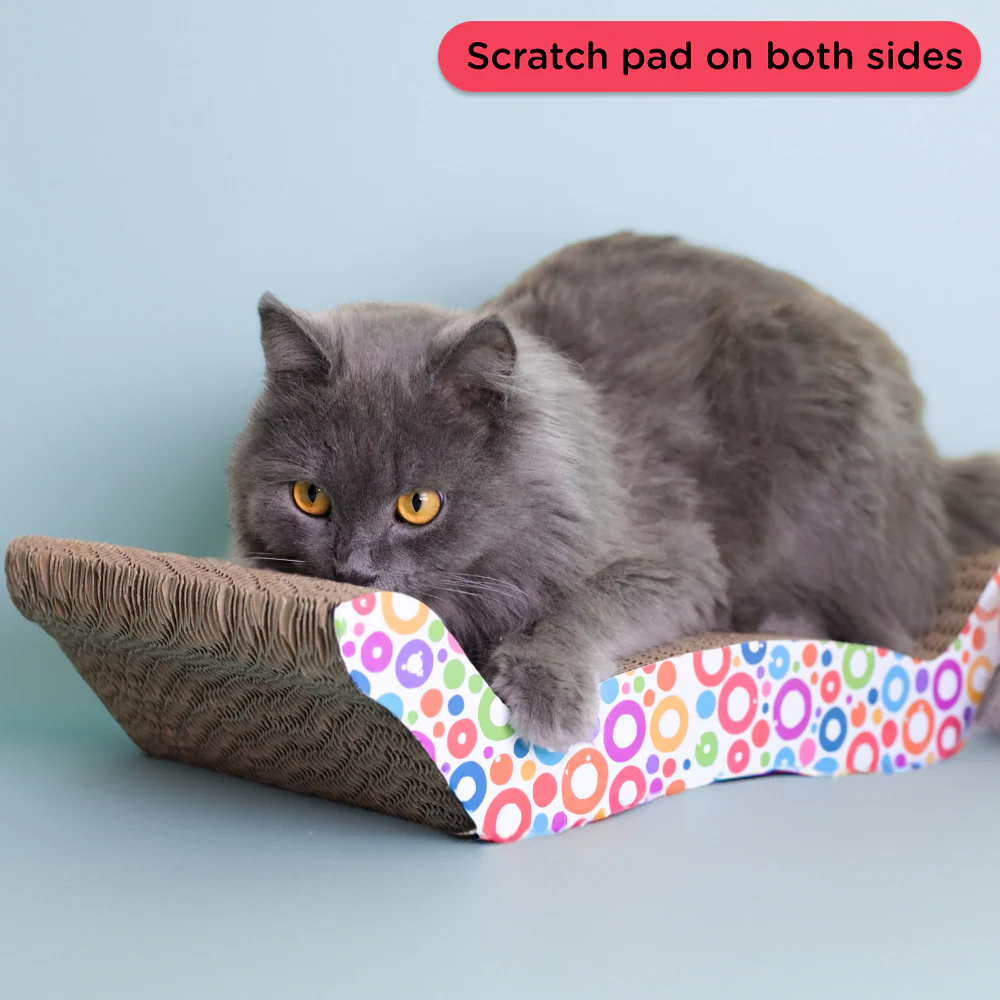 Skatrs Scratchy Wonderland Jumbo Multi Level Cat Tree with Sisal Posts Toy and Whisker Wonder Cat Scratcher with 2g Premium Catnip Combo - Image 10