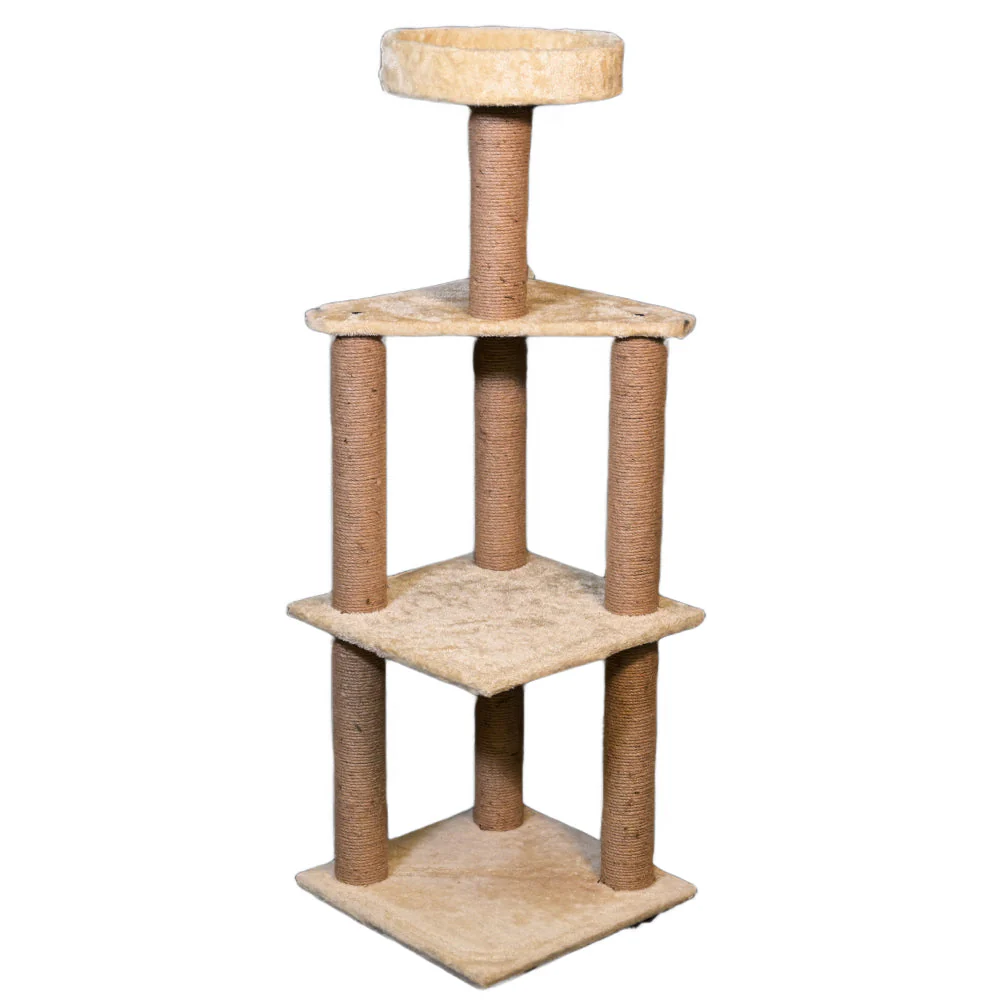 Skatrs Scratchy Wonderland Jumbo Multi Level Cat Tree with Sisal Posts Toy and Whisker Wonder Cat Scratcher with 2g Premium Catnip Combo - Image 2