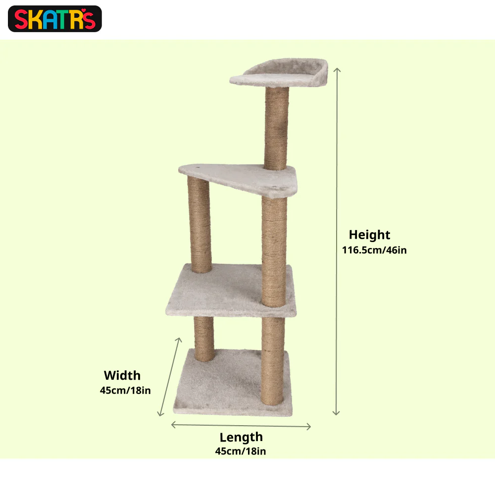 Skatrs Scratchy Wonderland Jumbo Multi Level Cat Tree with Sisal Posts Toy - Image 2