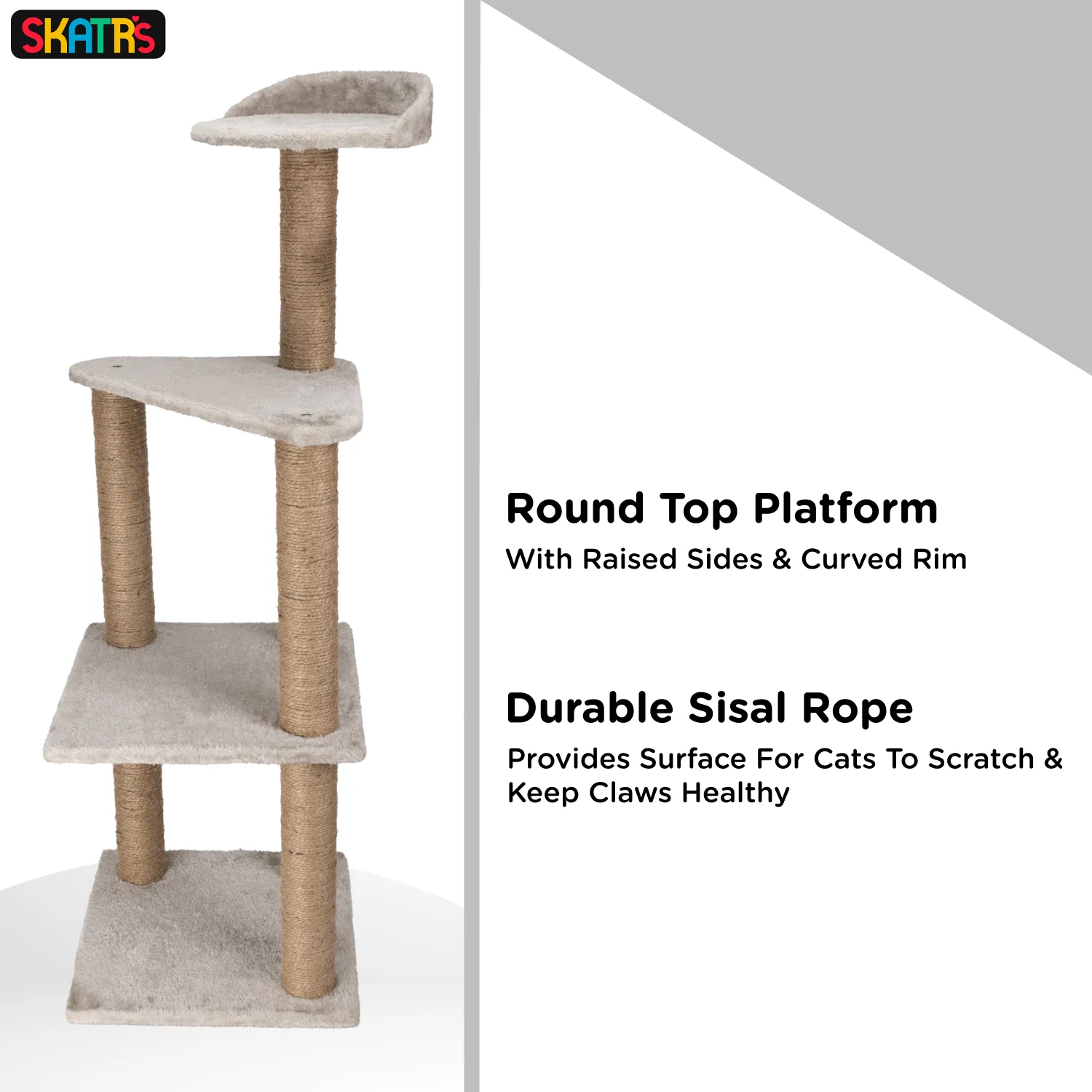 Skatrs Scratchy Wonderland Jumbo Multi Level Cat Tree with Sisal Posts Toy - Image 4