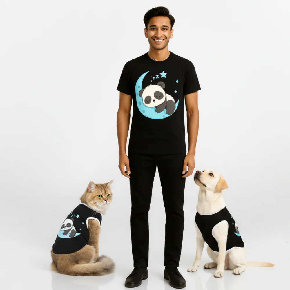 Skatrs Sleeping Panda Cotton T shirt for Dogs and Cats - Image 2