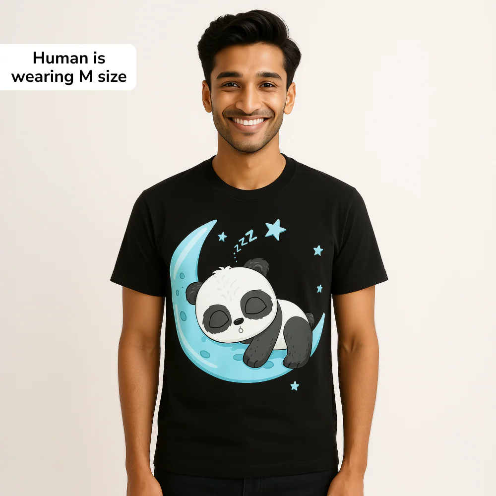 Sleeping Panda Cotton T Shirt for Men and Women - Image 2