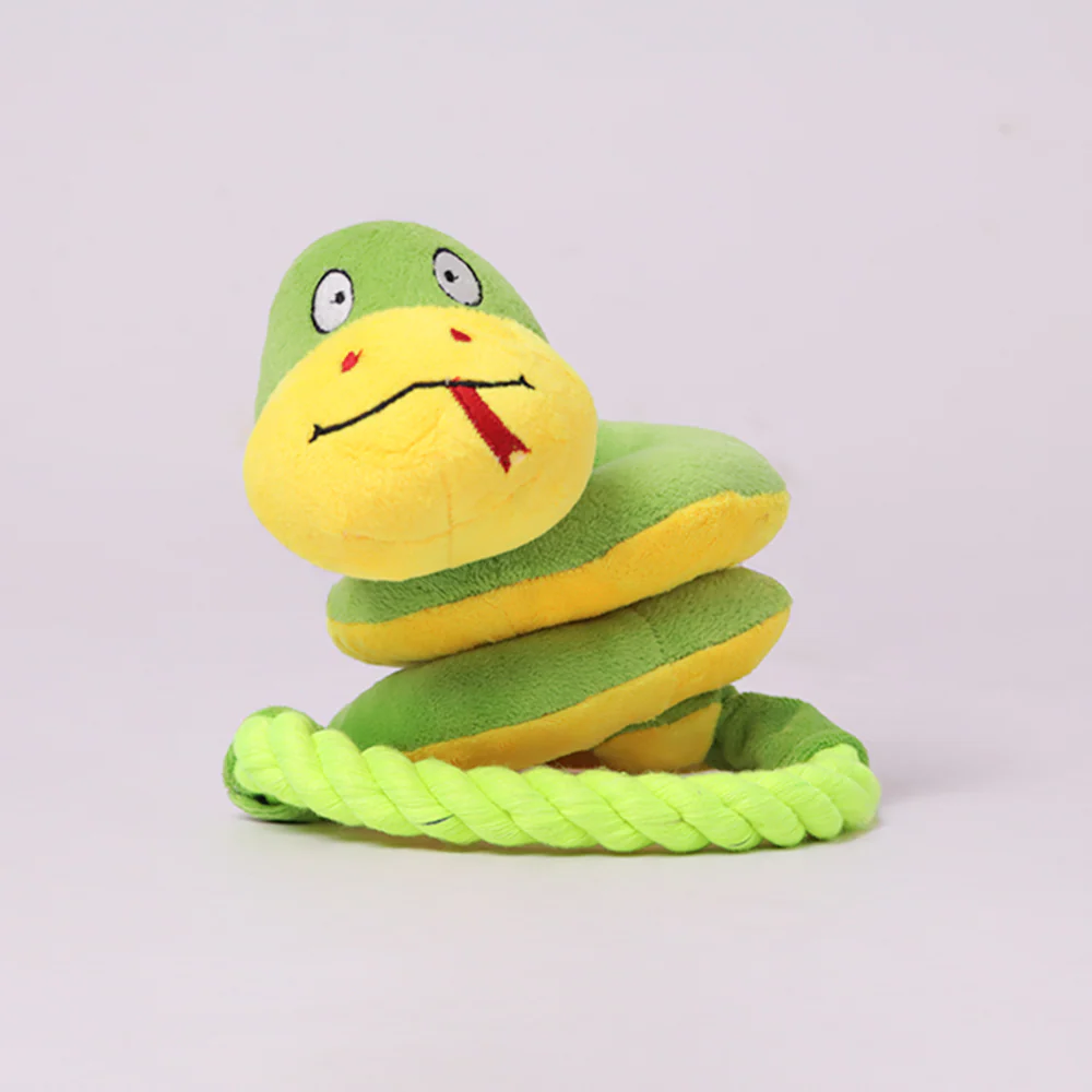 Skatrs Snake Plush Toy with Rope for Dogs - Image 2