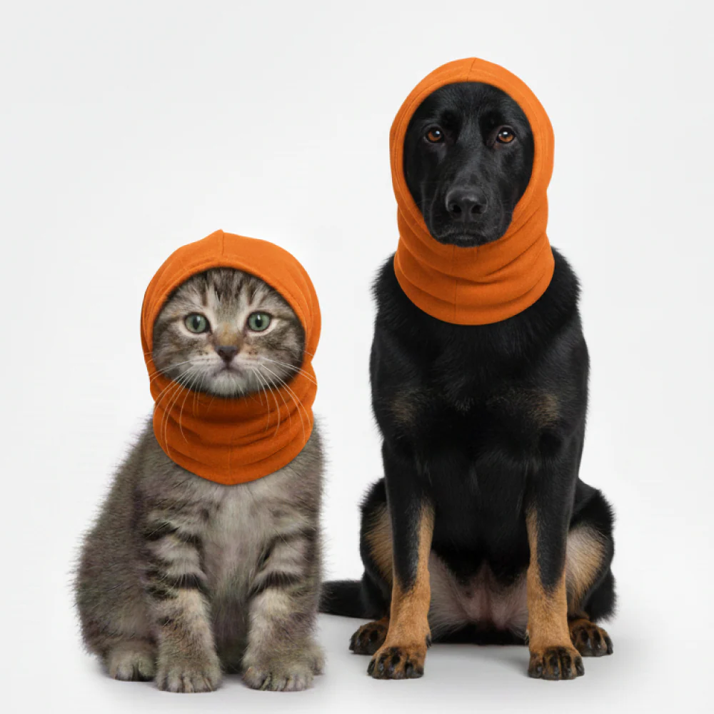 Skatrs Cold and Sound Protection Ear Muffs for Dogs and Cats (Orange)