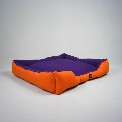 Skatrs Square Shaped Bed for Dogs & Cats (Orange/Purple) - Image 9