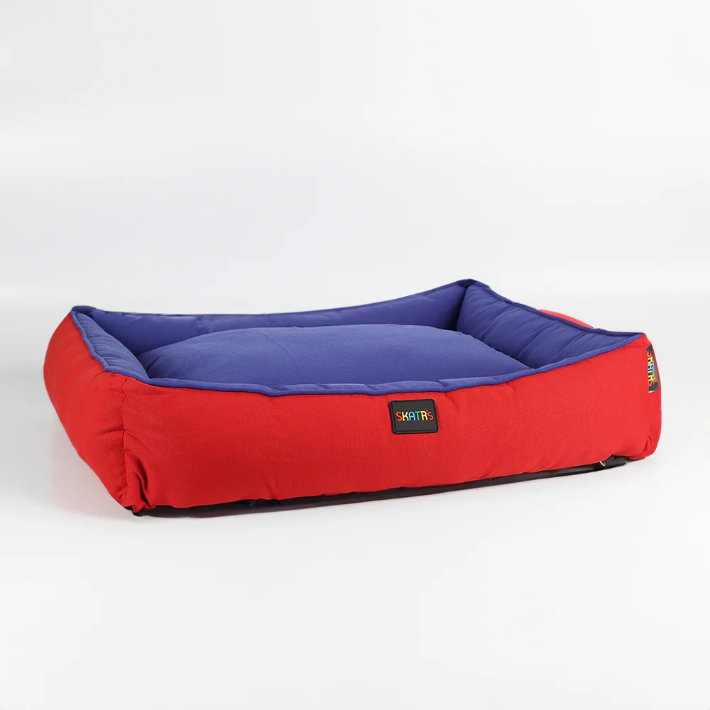 Skatrs Square Shaped Bed for Dogs & Cats (Red & Blue) - Image 5