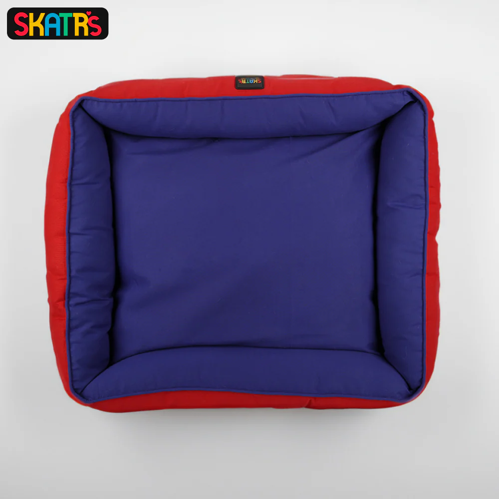 Skatrs Square Shaped Bed for Dogs & Cats (Red & Blue) - Image 8