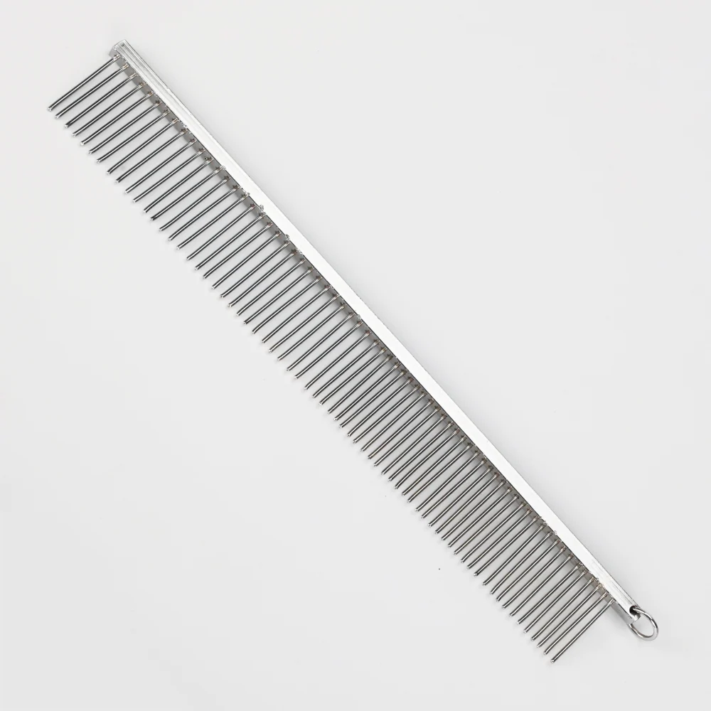Skatrs Stainless Steel Rounded Teeth Grooming Comb Brush Dogs and Cats (Silver)