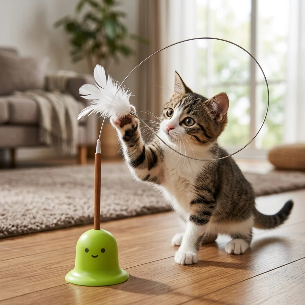Skatrs Suction Cup Tease Stick with Feather Wand Toy for Cats - Image 3