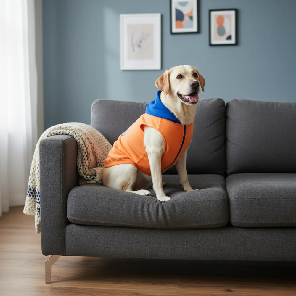 Skatrs Sunset Splash In-Style Hoodie For Dogs and Cats (Orange & Blue) - Image 12