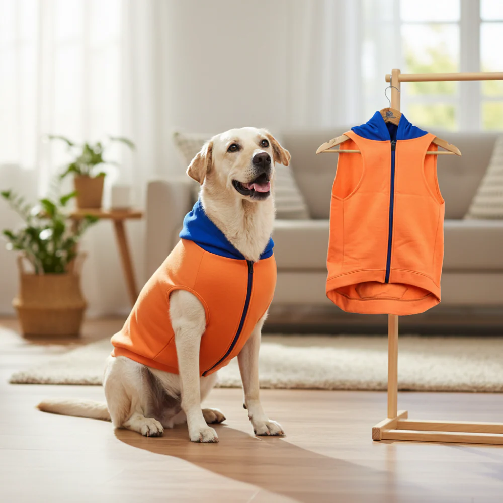 Skatrs Sunset Splash In-Style Hoodie For Dogs and Cats (Orange & Blue) - Image 13